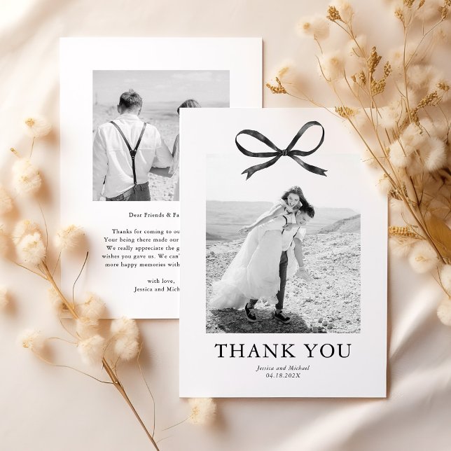 Modern Wedding Thank You Cards with Photo (Creator Uploaded)