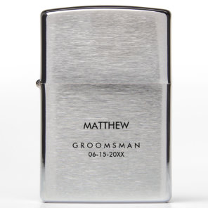 Modern Wedding Thank You Groomsman Zippo Lighter