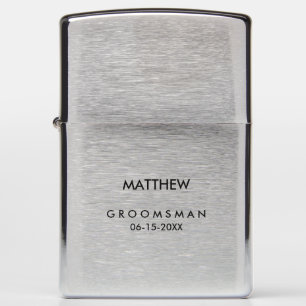 Modern Wedding Thank You Groomsman Zippo Lighter