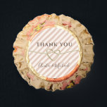 Modern Wedding Thank You Hershey®'s Kisses® Reese's Peanut Butter Cups<br><div class="desc">Simple,  elegant,  cute wedding thank you favor candy with faux gold rope heart on sophisticated vintage blush pink stripe pattern pattern and modern calligraphy script.</div>