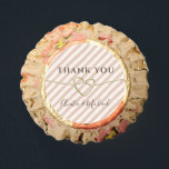 Modern Wedding Thank You Hershey®'s Kisses® Reese's Peanut Butter Cups<br><div class="desc">Simple,  elegant,  cute wedding thank you favor candy with faux gold rope heart on sophisticated vintage blush pink stripe pattern pattern and modern calligraphy script.</div>