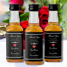 Modern Wedding Thank You Mini Liquor Bottle Label