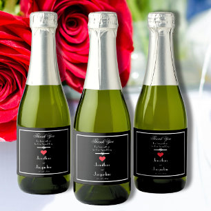 Modern Wedding Thank You Mini Sparkling Wine Label