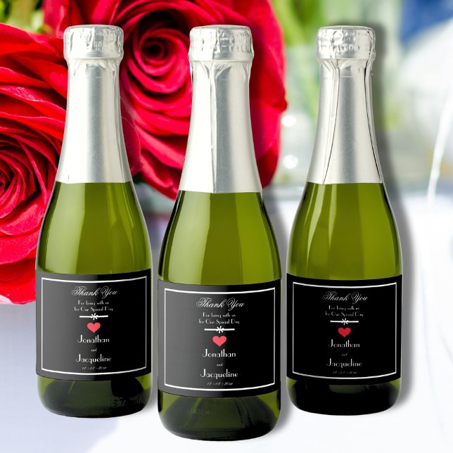 Modern Wedding Thank You Mini Sparkling Wine Label (Modern Wedding Thank You Mini Sparkling Wine Labels.)