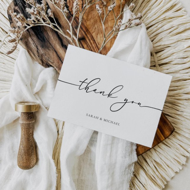 Modern Wedding Thank You Minimalist Card (Creator Uploaded)