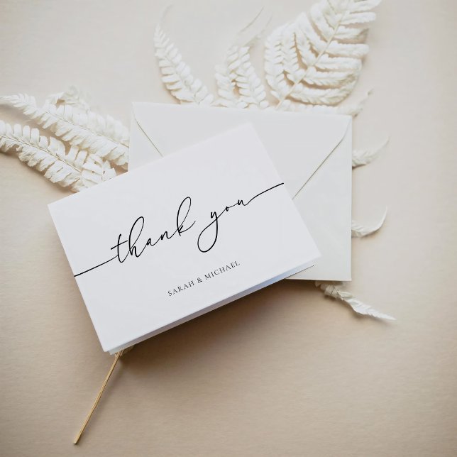 Modern Wedding Thank You Minimalist Card (Creator Uploaded)