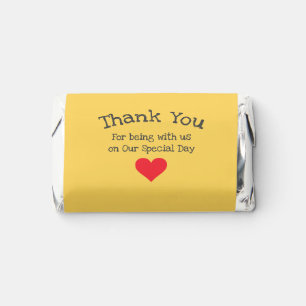 Modern Wedding Thank You Names Chic Yellow Cute Hershey's Miniatures
