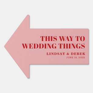 Modern Wedding This Way Arrow Sign