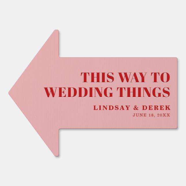 Modern Wedding This Way Arrow Sign (Front)
