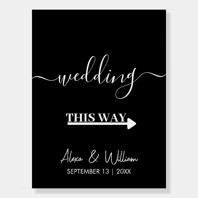 Modern Wedding This Way Welcome Sign (Front)
