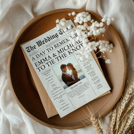 Modern Wedding Timeline Newspaper Program Flyer