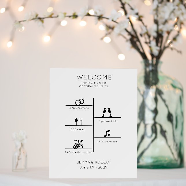 Modern Wedding Timeline Photo  Foam Board (In Situ (Wedding))