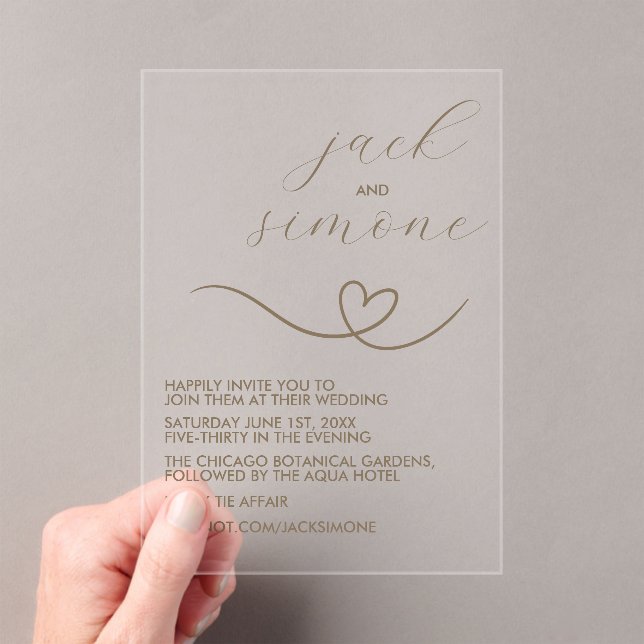 Modern Wedding | Trendy Invites | Dark Neutral Acrylic Invitations (Insitu (Handheld))