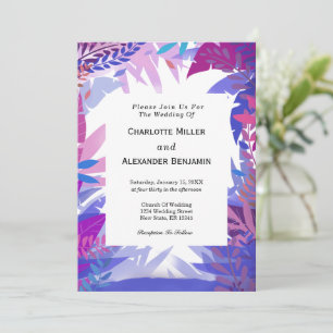 Modern Wedding Tropical Watercolor Leaves Invitation