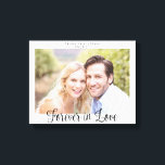 Modern Wedding Typography Forever in Love Photo Canvas Print<br><div class="desc">Modern Wedding Typography Forever in Love Photo Canvas Print. Remember your wedding, anniversary, or special day for years to come with this canvas customized with your photo and our elegant typography. Easy to customize with text, fonts, and colors. Created by Zazzle pro designer BK Thompson © exclusively for Cedar and...</div>
