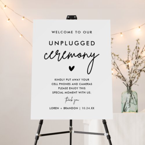 Modern Wedding Unplugged Ceremony Sign