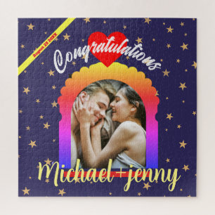 Modern Wedding VIP Gift Elegant Custom Photo Jigsaw Puzzle
