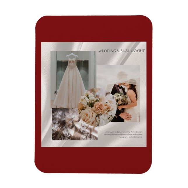 Modern Wedding Visual Layout Mood Board Invitation Magnet (Vertical)