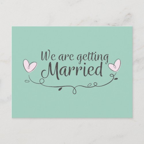 Modern Wedding We Are Getting Married Doodle Announcement Postcard