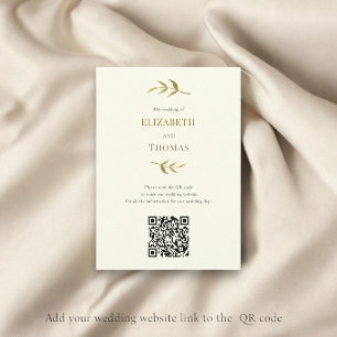 Modern wedding website qr code eco friendly RSVP card