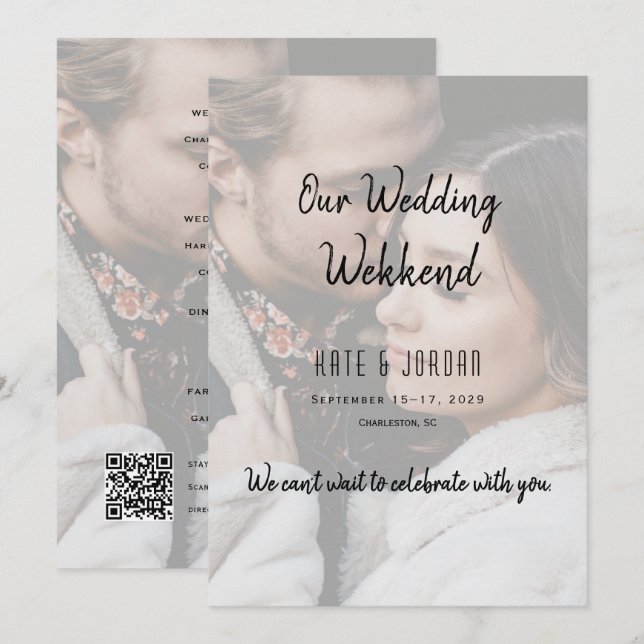 Modern Wedding Weekend Itinerary Invitation (Front/Back)