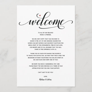 Modern Wedding Welcome and Itinerary card v1