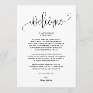 Modern Wedding Welcome and Itinerary card  v2