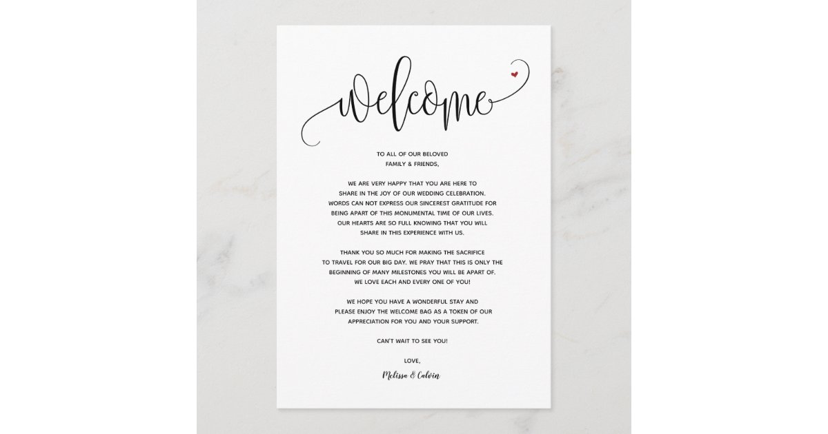 Modern Wedding Welcome And Itinerary Card V2 