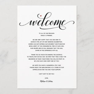 Modern Wedding Welcome and Itinerary card v25