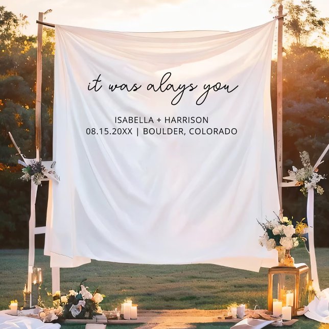 Modern Wedding Welcome Custom Boho Wedding Party Tapestry (Creator Uploaded)