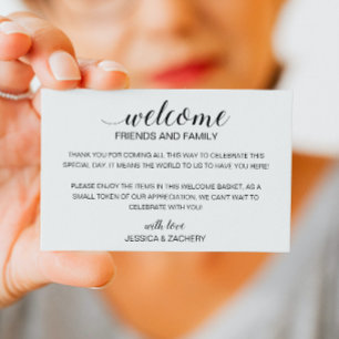 Modern Wedding Welcome Gift Bag Basket Place Card