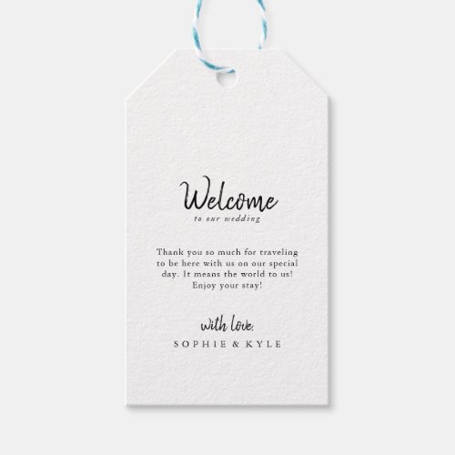 Modern Wedding Welcome Gift Tags