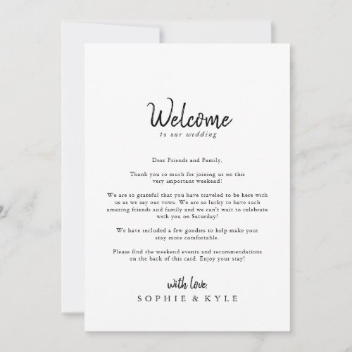 Modern Wedding Welcome Letter