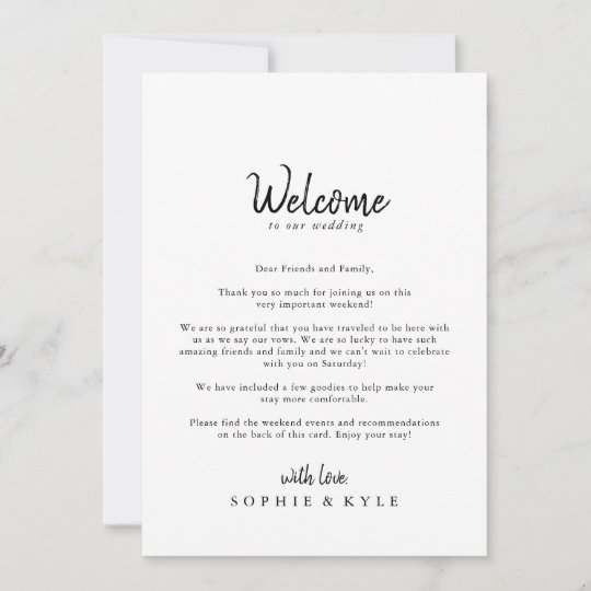 Modern Wedding Welcome Letter | Zazzle.com