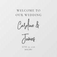 Modern Wedding Welcome Mirror Decal Sign Script