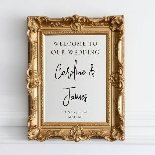 Modern Wedding Welcome Mirror Decal Sign Script