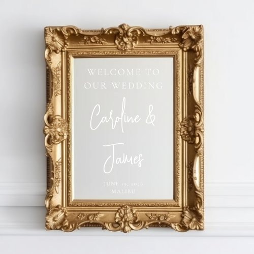 Modern Wedding Welcome Script Mirror Window Cling
