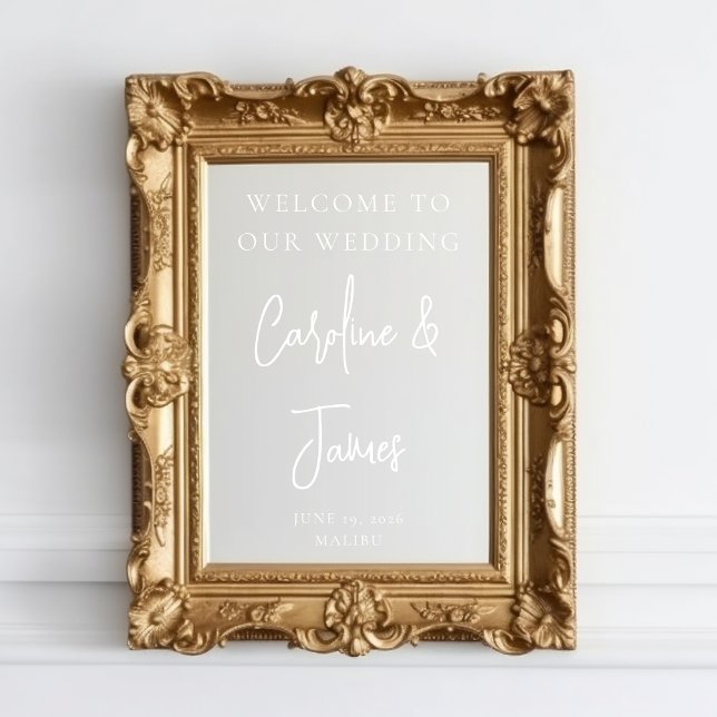 Modern Wedding Welcome Script Mirror Window Cling (Creator Uploaded)