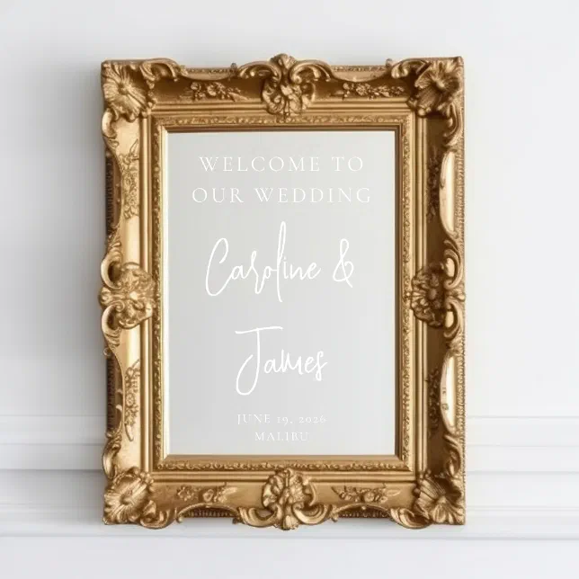 Script On Mirror Modern Wedding Welcome Script Mirror Window Cling | Zazzle