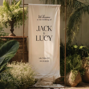 Modern Wedding Welcome Sign, Fabric Sign, Wedding  Banner