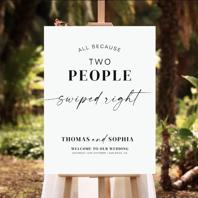 Modern Wedding Welcome Sign | Swipe Right Sign (Creator Uploaded)