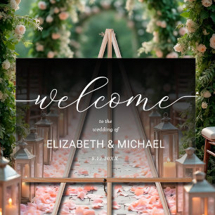 Modern Wedding Welcome Transparent Black Acrylic Sign