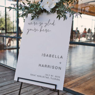 Modern Wedding Welcome, We're So Glad You're Here Foam Board