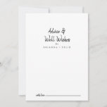 Modern Wedding Well Wishes Advice Card<br><div class="desc">This modern wedding well wishes advice card is perfect for a rustic wedding. The simple and elegant design features classic and fancy script typography in black and white. These cards are perfect for a wedding, bridal shower, baby shower, graduation party & more. Personalize the cards with the names of the...</div>