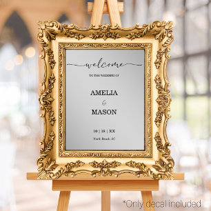 Modern Wedding Window Cling Decal for Mirrors