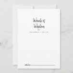 Modern Wedding Words of Wisdom Advice Card<br><div class="desc">This modern wedding words of wisdom advice card is perfect for a rustic wedding. The simple and elegant design features classic and fancy script typography in black and white. These cards are perfect for a wedding, bridal shower, baby shower, graduation party & more. Personalize the cards with the names of...</div>