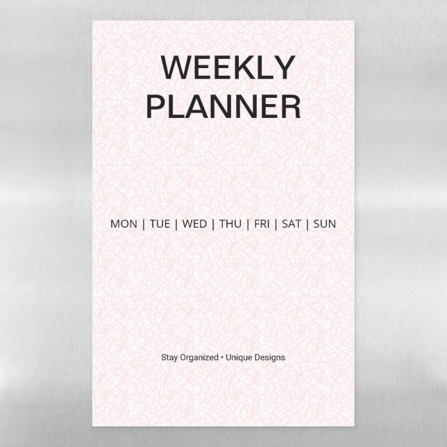 Modern Weekly Magnetic Planner Dry Erase Sheet (Vertical)