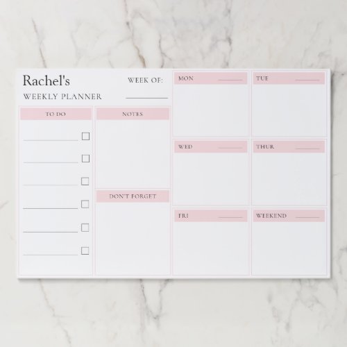 Modern Weekly Planner Paper Pad