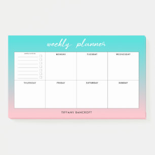 Modern Weekly Schedule To Do List   Add Your Name Post-it Notes