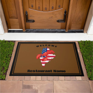 Modern welcome American lobster Maine restaurant Doormat